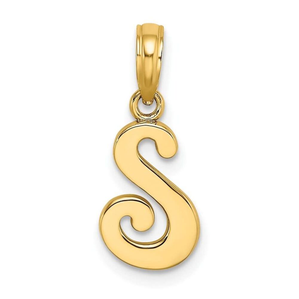 10k Yellow Gold Polished S Script Initial Charm - image 6